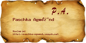 Paschka Agmánd névjegykártya
